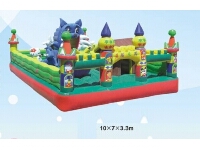 The Happy Blue Cat Bouncy Castle 